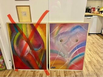 Akt torzo suchý pastel, 70x100 cm, autorsky obraz 2022