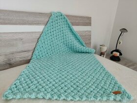 Pletená dětská deka mentolová
