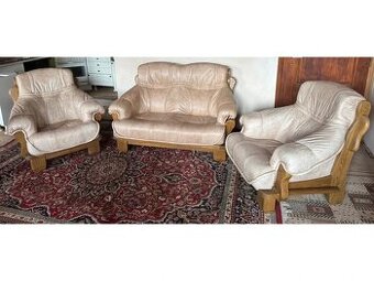 Rustikální dubová sedací souprava 2+1+1,4982