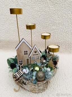 Vánoční/Adventní svícen na čajové svíčky