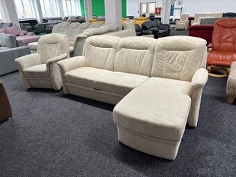 Sedací souprava rohová + křeslo - rozkládací - zánovní