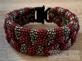 PARACORD náramek (19 cm) red - bronze
