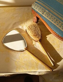 Vintage toaletní set zrcátko a kartáč