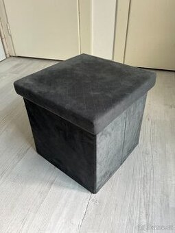 Skládací taburet kostka s úložným prostorem