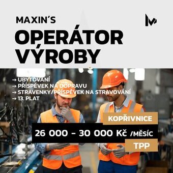 🔧 OPERÁTOR VÝROBY – KOPŘIVNICE I 🏠 Zajištěné ubytování