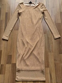 Společenské šaty ze zlatou nitkou, vel.S