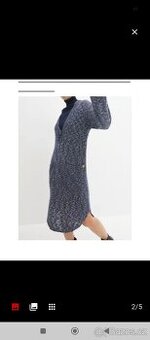 Dámské šaty úplet modrošedé, velikost M až L