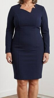 Elegantní modré šaty Madeleine vel. 38 / M (vlna)