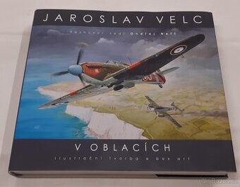 Kniha Jaroslav Velc v oblacích ilustrační tvorba a box art,