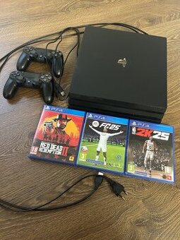 PlayStation 4 Pro (1 TB) + 2 ovladače a 3 hry