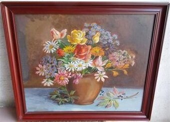 Květiny v keramické váze