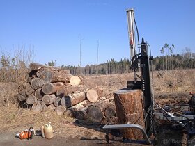 Štípání, těžba dřeva,  výkopové práce s minibagrem - 1