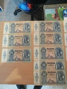 Maďarsko 20 pengo 1941 různé série.