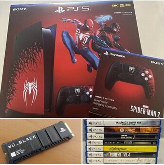 Playstation 5/PS5 + ovladač Spiderman + WD Black SN850P 2TB