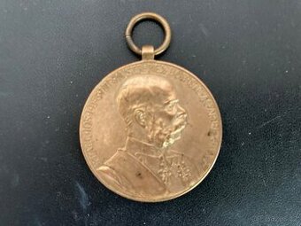 Starožitné bronzové medaile Františka Josefa I. 2 ks - 1