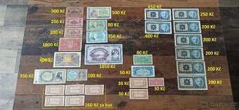 Bankovky a státovky 1919-1945, ČSR. Protektorát.