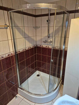 Sprchový kout 90x90 čtvrtkruh, sklo - použité, i na díly - 1