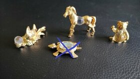 Miniatury - křišťál, různé pozlacený kov značený - 1