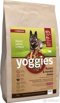 Yoggies 5 kg Kuřecí & Hovězí – nové granule, půlka ceny, poš