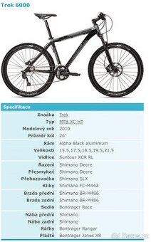 Horské kolo Trek 6000, velikost 21,5"