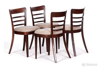 Krásné jídelní židle TON, buk, nové čalounění, 4 ks