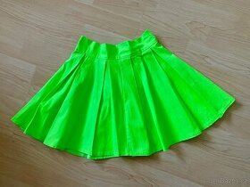 Neonově zelená skater sukně