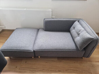 Sofa šedé dvoudílné - sedací souprava
