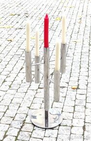 Svícen Funkcionalismus, 5ti plamenný, Zn.WMF, chrom