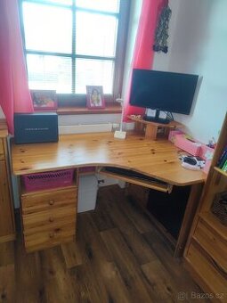Studentský rohový stůl masiv borovice