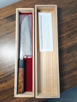 Santoku Katsushige Anryu 170mm Nashiji W#2 Stainless clad JP