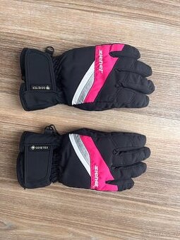 Ziener Gore-Tex černé růžové dětské rukavice, vel. Cca 8 let