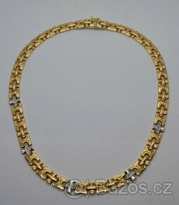 Zlatý náhrdelník osázený 20ti brilianty