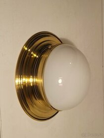 nízký mosazný lustr, 11 cm, stropnice, lampa , bílé stínidlo
