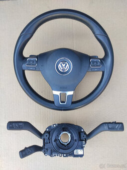 VOLANT multifunkční-AIRBAG-JEDNOTKA-PÁČKY-VW PASSAT B7