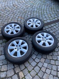 VW Alu kola 5x112 205/55 R16 celoroční pneu