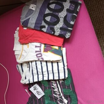 5x bavlněné triko s dl.rukávem 134-140