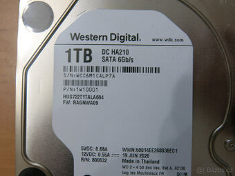 prodám 2ks 1TB datacentre HDD WDC DC HA210 SATA3/6G