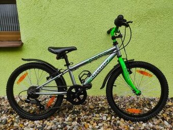 Značkové dětské kolo Author 20" (stříbrná/zelená)