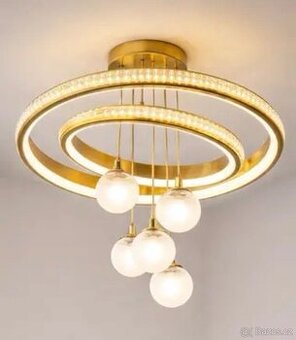 Moderní LED stropní lustr zlatý