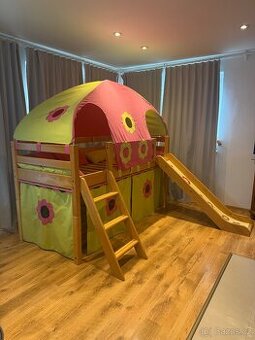 Zvýšená postel DOMESTAV DOMINO se skluzavkou D905SB - RZ