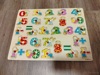 Dřevěné puzzle pro děti - číslice