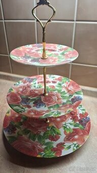 Ruské 3 patrové malované talíře