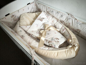 Nová souprava do postýlky sovičky+vanilkový velvet