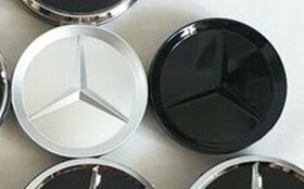 Krytky Mercedes černé, stříbr. 63,7mm 4ks pokličky