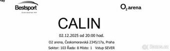 2 Vstupenky do O2 areny Calin