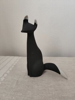 Royal dux čiernobiela líška brusel porcelánová soška