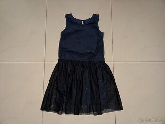 Tmavě modré dívčí společenské šaty vel.158/164