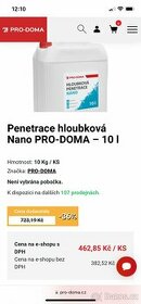 Hloubková penetrace NANO 10l Prodoma
