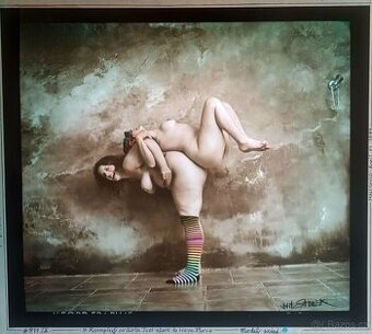 Jan Saudek - Romping - originalní kolorovaná fotografie