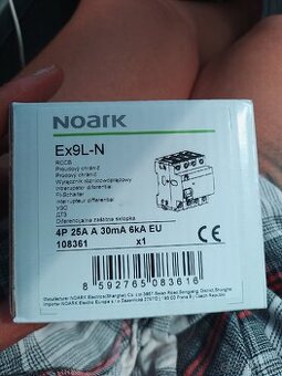 Proudový chránič NOARK Ex9L-N 4P 25A A 30mA 108361